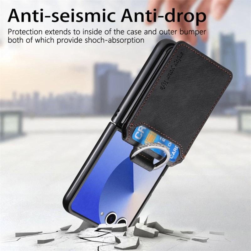 Skal Samsung Galaxy Z Flip 7 Korthållare Och Hållare Med Vintageeffekt