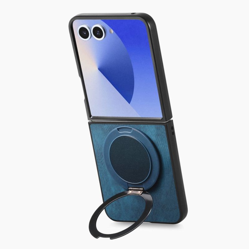 Skal Samsung Galaxy Z Flip 7 Lädereffekt Med Roterande Stativ