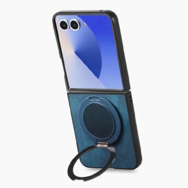 Skal Samsung Galaxy Z Flip 7 Lädereffekt Med Roterande Stativ