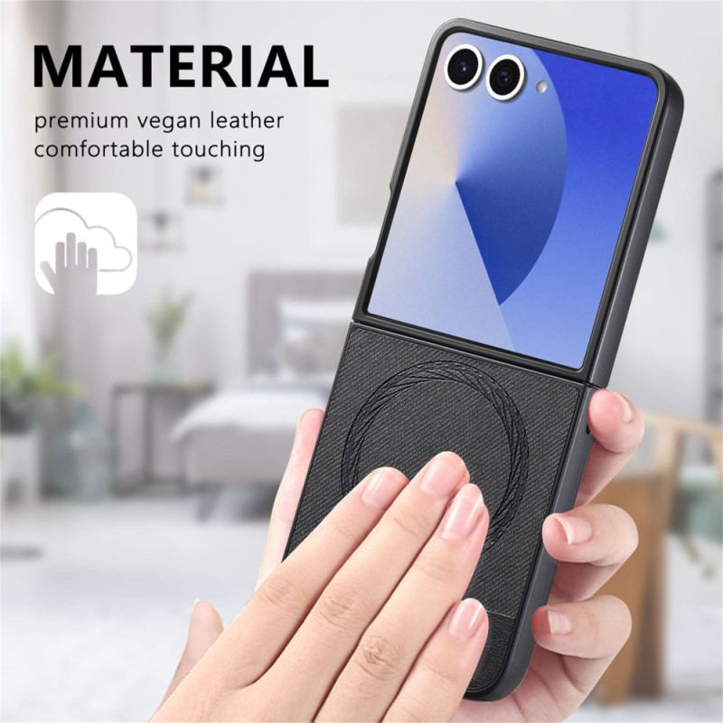 Skal Samsung Galaxy Z Flip 7 Magsafe-kompatibel Denimstrukturerad Läder