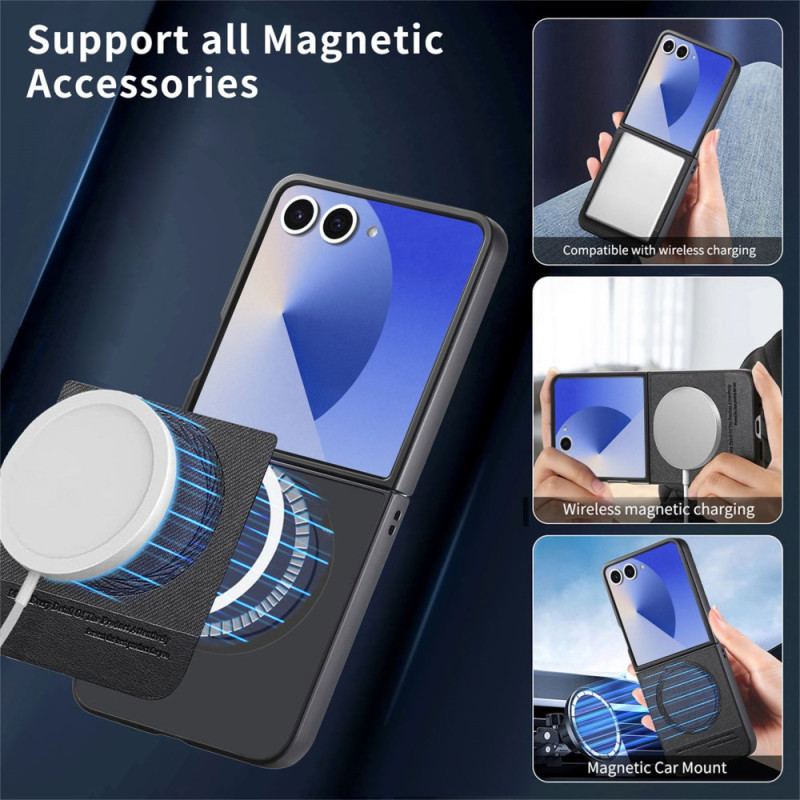 Skal Samsung Galaxy Z Flip 7 Magsafe-kompatibel Denimstrukturerad Läder