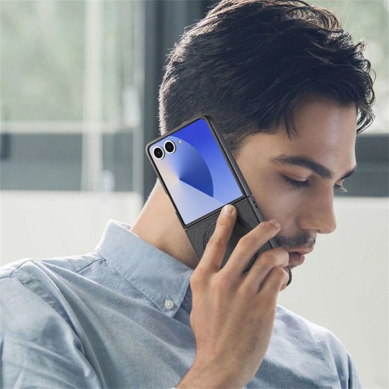 Skal Samsung Galaxy Z Flip 7 Magsafe-kompatibel Denimstrukturerad Läder