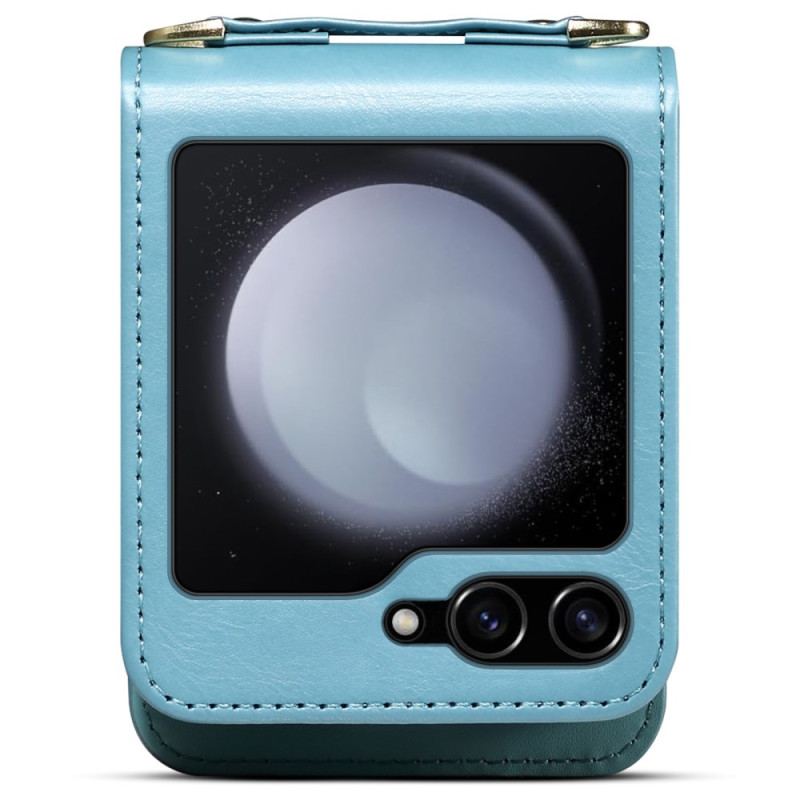 Skal Samsung Galaxy Z Flip 7 Marmorerad Korthållare Och Axelrem