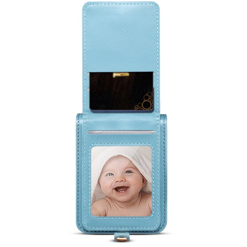 Skal Samsung Galaxy Z Flip 7 Marmorerad Korthållare Och Axelrem