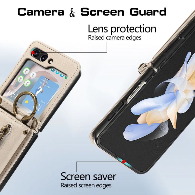 Skal Samsung Galaxy Z Flip 7 Plånbok Och Axelrem