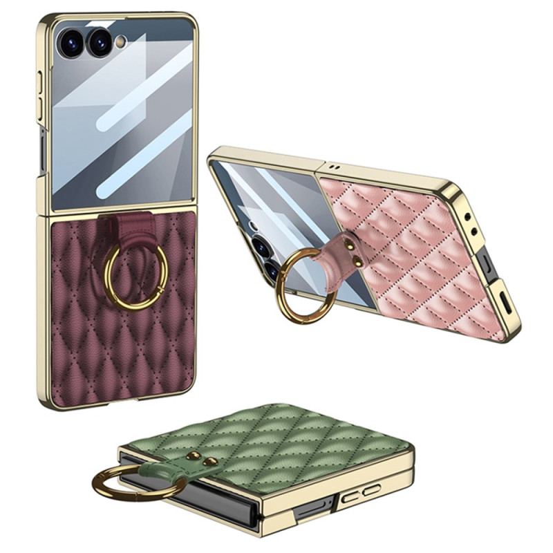 Skal Samsung Galaxy Z Flip 7 Quiltad Design Med Ringhållare