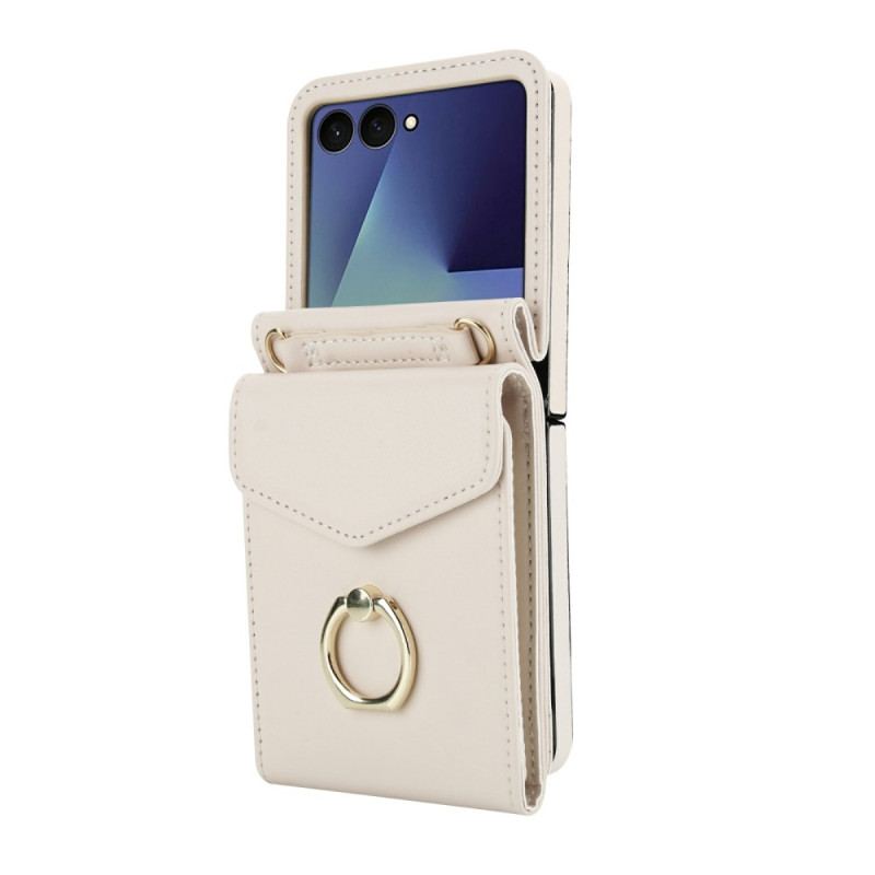 Skal Samsung Galaxy Z Flip 7 Quiltad Plånbok Och Rem