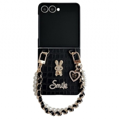 Skal Samsung Galaxy Z Flip 7 Smiley-kanin Med Armband