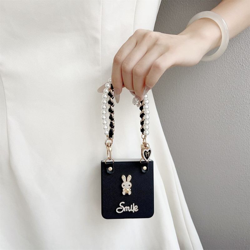 Skal Samsung Galaxy Z Flip 7 Smiley-kanin Med Armband