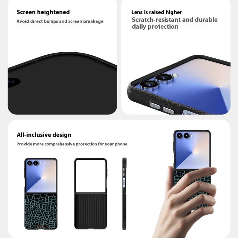 Skal Samsung Galaxy Z Flip 7 Telefonfodral Magsafe-kompatibel Krokodilstruktur Abeel