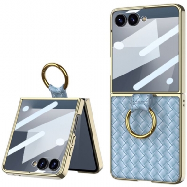Skal Samsung Galaxy Z Flip 7 Vävd Struktur Med Ringhållare