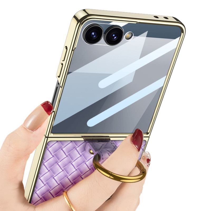 Skal Samsung Galaxy Z Flip 7 Vävd Struktur Med Ringhållare