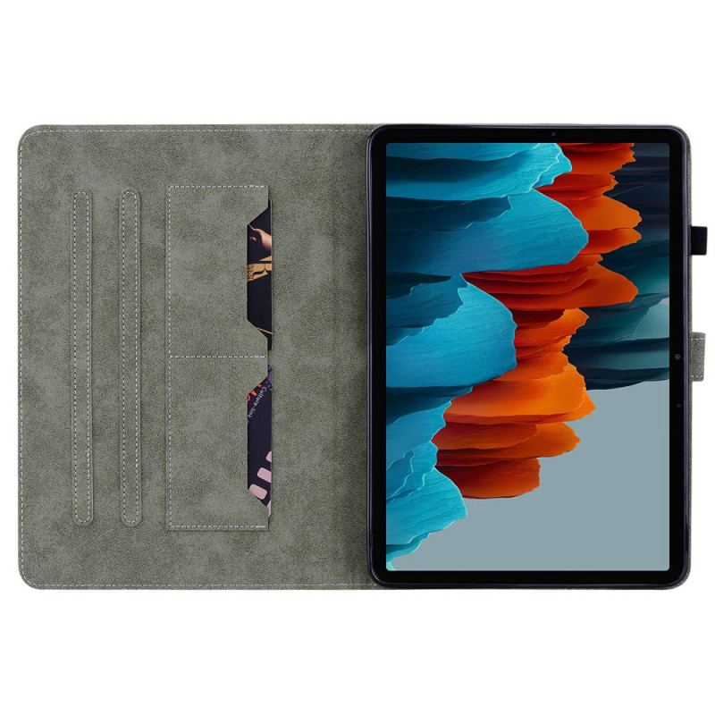 Fodral Samsung Galaxy Tab S10 Plus Liten Tiger Med Mockaeffekt