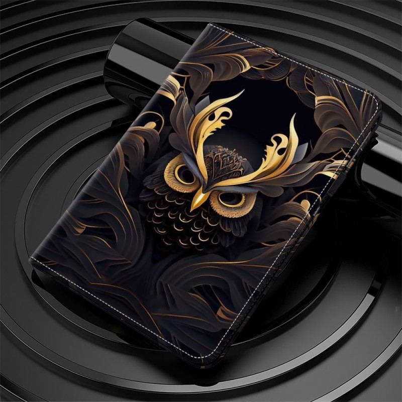 Läderfodral Samsung Galaxy Tab S10 Plus Telefonfodral Gyllene Uggla