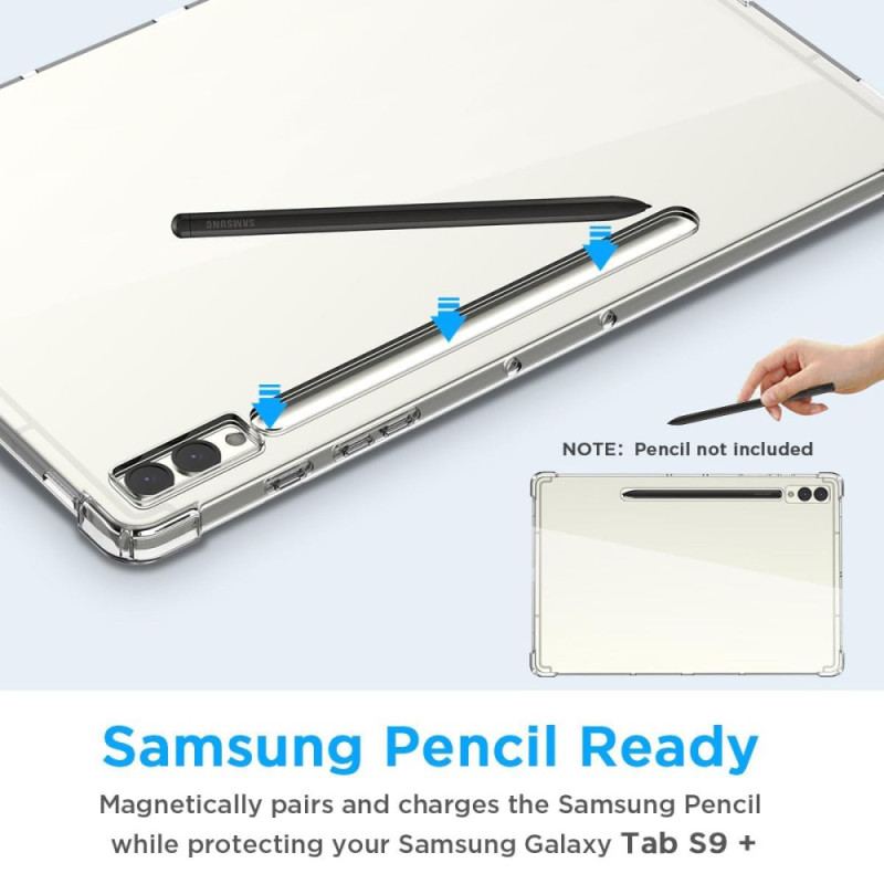 Skal För Samsung Galaxy Tab S10 Plus Transparent Med Pekpennahållare