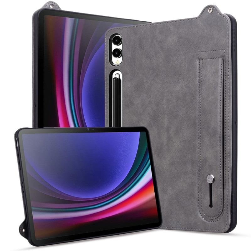 Skal Samsung Galaxy Tab S10 Plus Telefonfodral Pekpennahållare Och Rem Med Lädereffekt