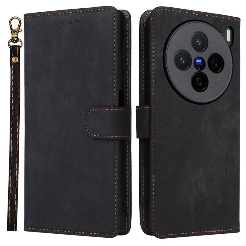 Fodral Vivo X200 Mockaeffekt Med Rem