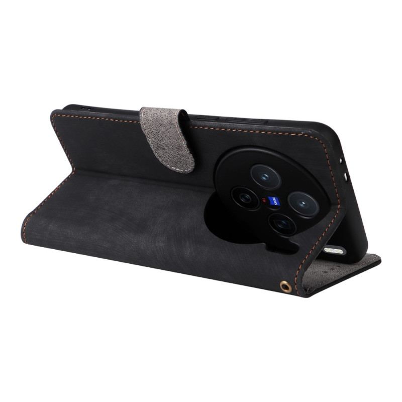 Fodral Vivo X200 Mockaeffekt Med Rem