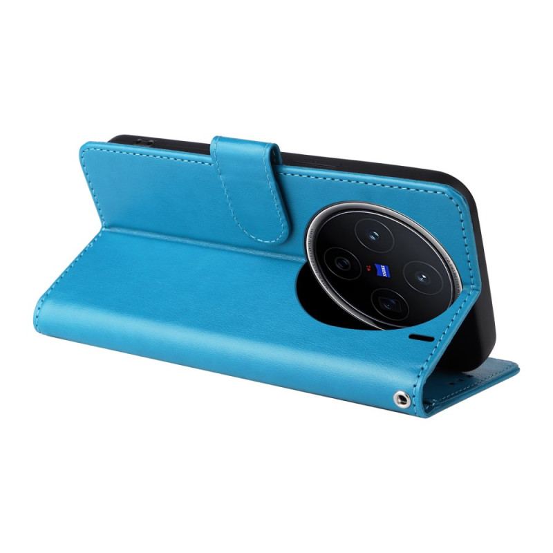 Läderfodral Vivo X200 Telefonfodral Blommigt Fjärilsmönster