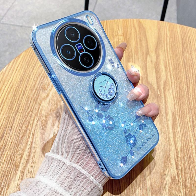 Skal För Vivo X200 Stativ Med Glitterblommor