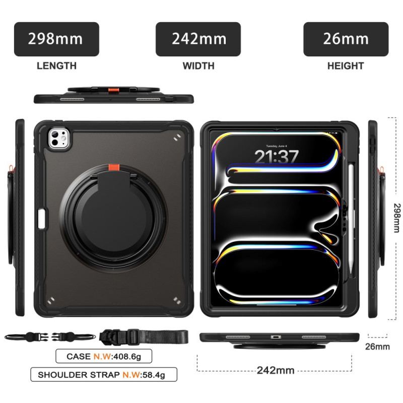 Skal iPad Pro 13 (2025) Roterande Stativ Och Axelrem