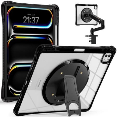 Skal iPad Pro 13 (2025) Telefonfodral Transparent Med Stativ