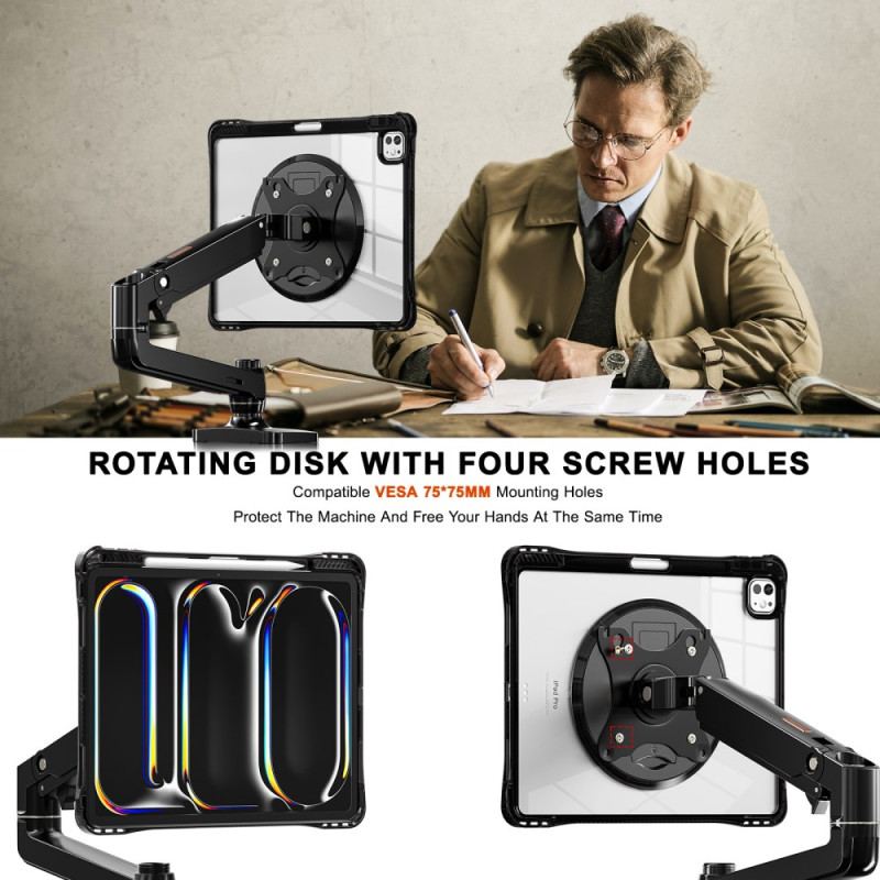 Skal iPad Pro 13 (2025) Telefonfodral Transparent Med Stativ