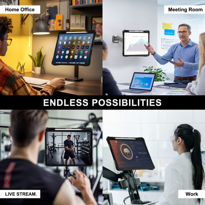 Skal iPad Pro 13 (2025) Telefonfodral Transparent Med Stativ