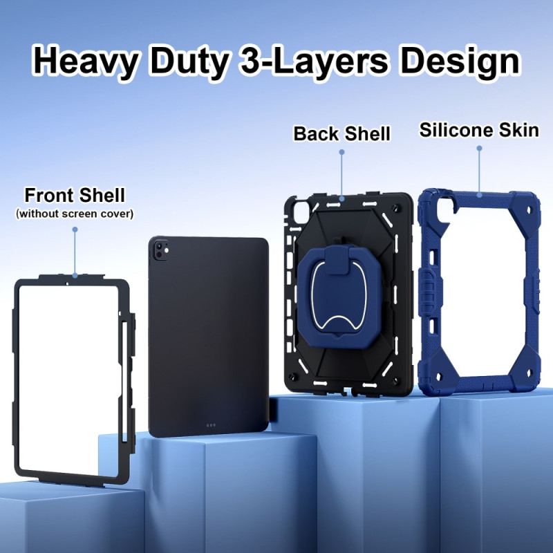 Skal iPad Pro 13 (2025) Tvåfärgat Stativ Och Axelrem