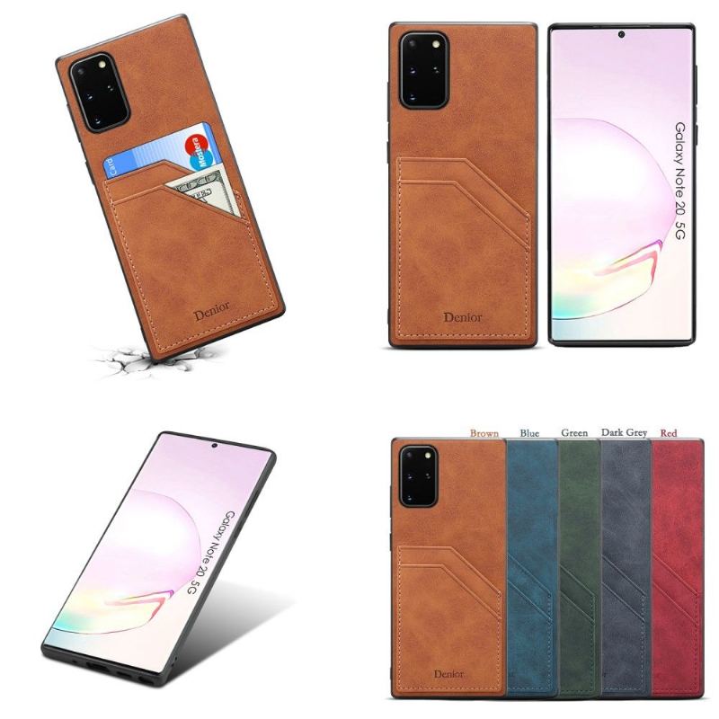 Skal För Samsung Galaxy Note 20 Denior Läder Effekt Korthållare