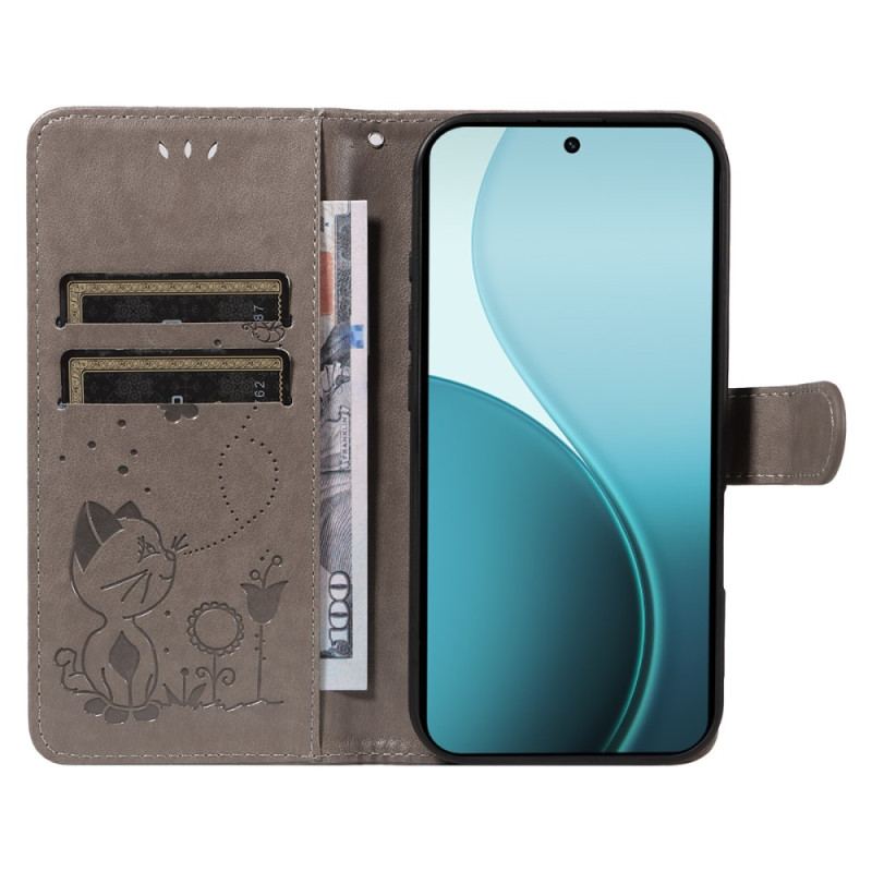 Fodral För Oppo Reno 14 Pro 5g Katt Och Bi