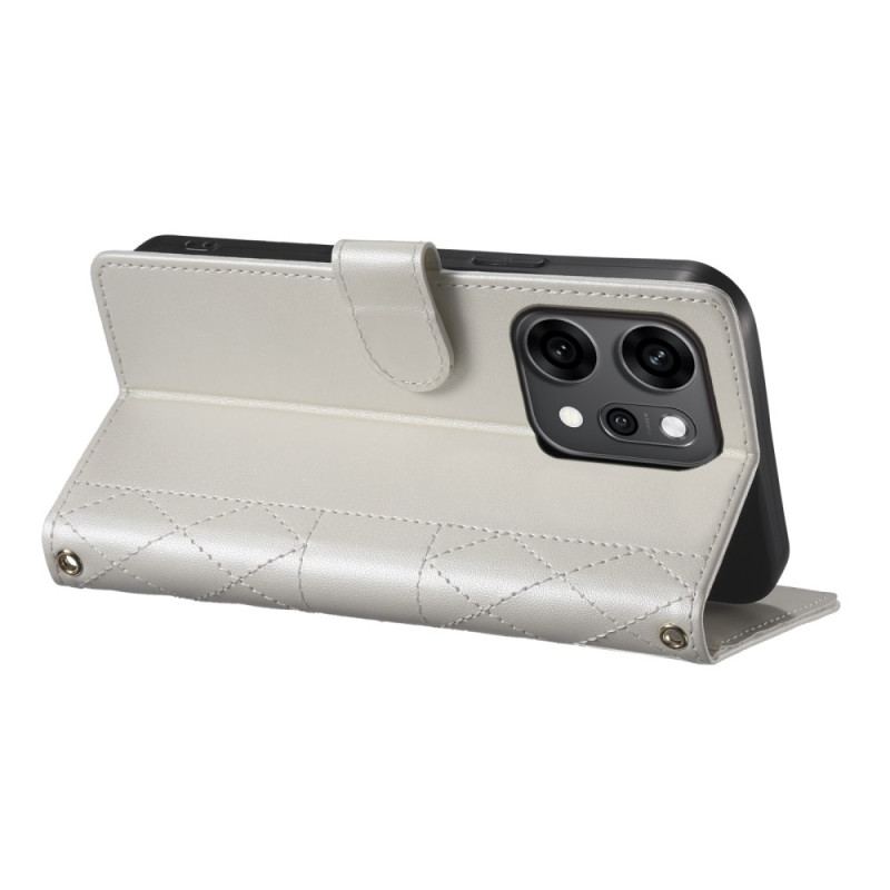 Läderfodral Oppo Reno 14 Pro 5g Telefonfodral Quiltad Med Rem Och Axelrem