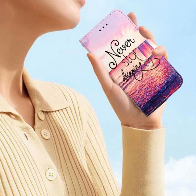 Läderfodral Oppo Reno 14 Pro 5g Telefonfodral Sluta Aldrig Drömma