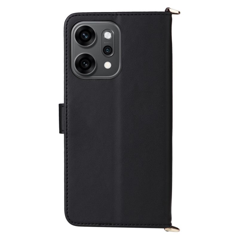 Läderfodral Oppo Reno 14 Pro 5g Telefonfodral Vadderad Med Rem Och Handledsrem