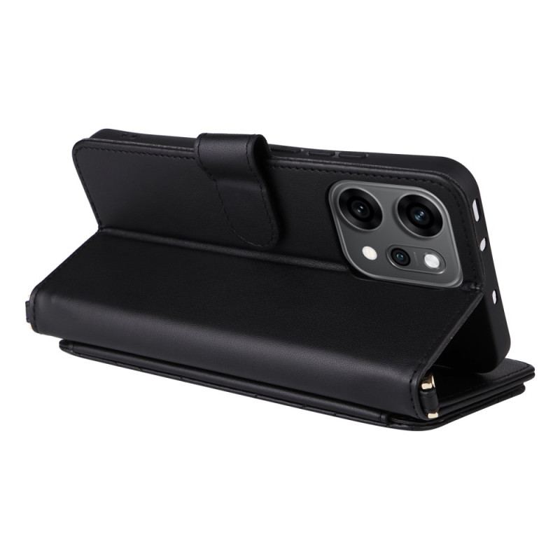 Läderfodral Oppo Reno 14 Pro 5g Telefonfodral Vadderad Med Rem Och Handledsrem