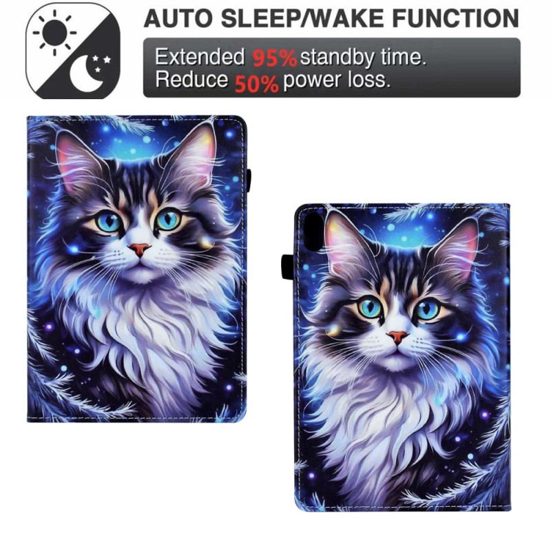 Läderfodral Samsung Galaxy Tab S11 Telefonfodral Vinterkatt