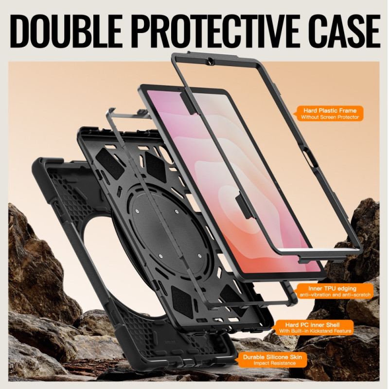 Skal För Samsung Galaxy Tab S11 Trippelskydd Med Ringhållare