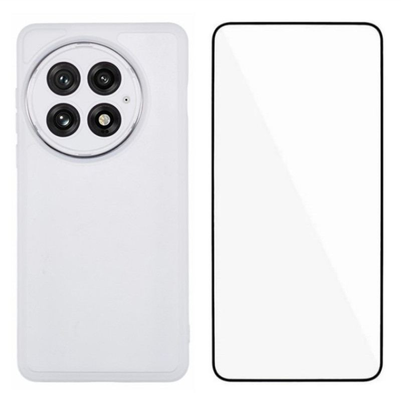 Skal Oneplus 13 2-i-1 Tonat Genomskinligt Skärmskydd Med Härdat Glas