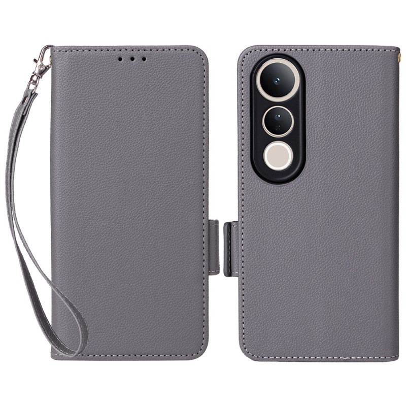 Fodral För Vivo V50 Lite 5g Konstläder Med Rem