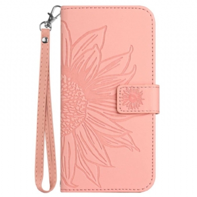 Fodral Vivo V50 Lite 5g Solrosmönstrat Armband