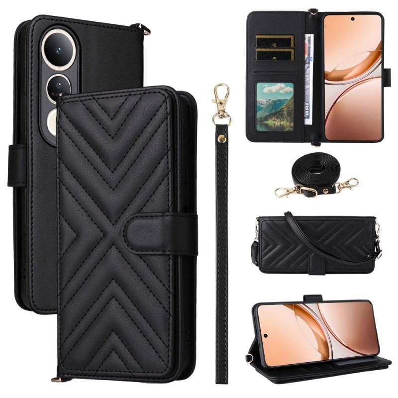 Fodral Vivo V50 Lite 5g Vadderad Med Rem Och Axelrem