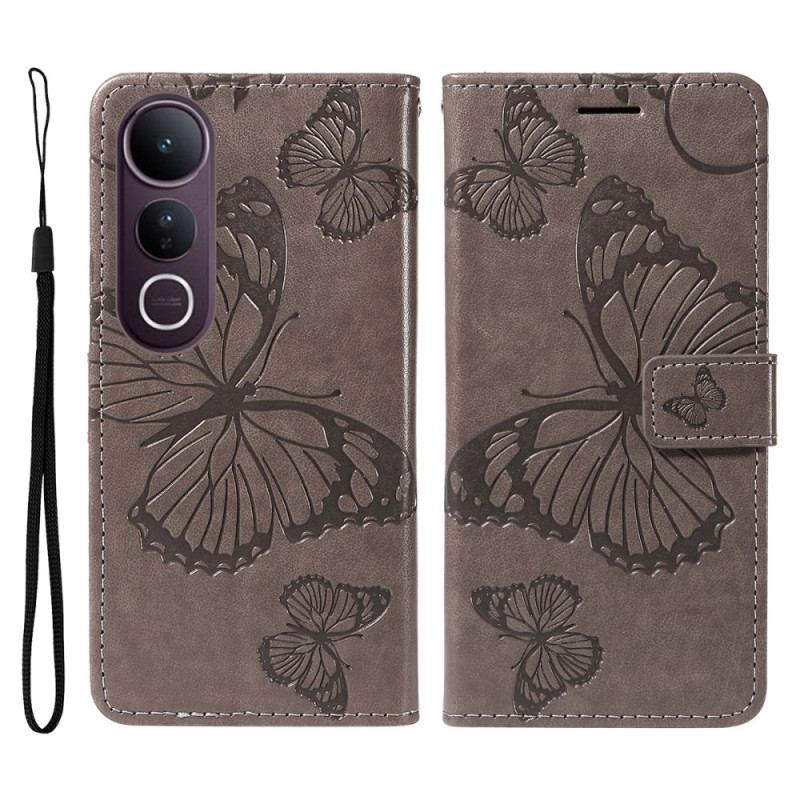 Läderfodral Vivo V50 Lite 5g Telefonfodral Jättefjärilar