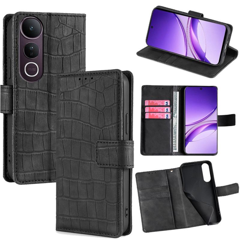 Läderskal Fodral Vivo V50 Lite 5g Krokodilstruktur
