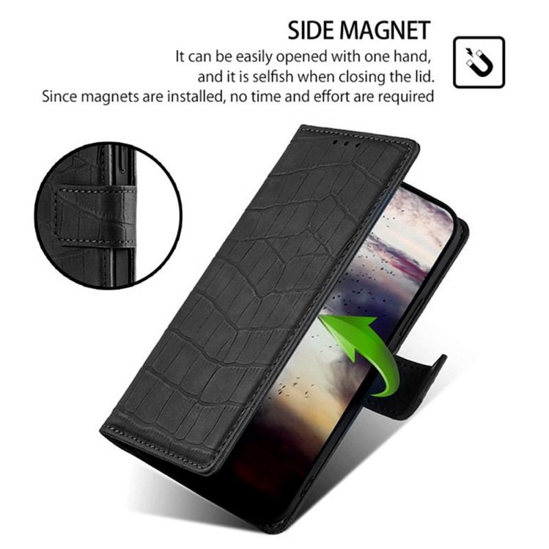 Läderskal Fodral Vivo V50 Lite 5g Krokodilstruktur