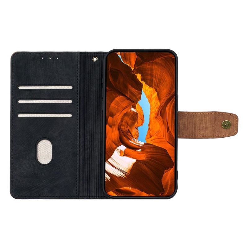 Läderskal Fodral Vivo V50 Lite 5g Tvåfärgat Rfid-skydd