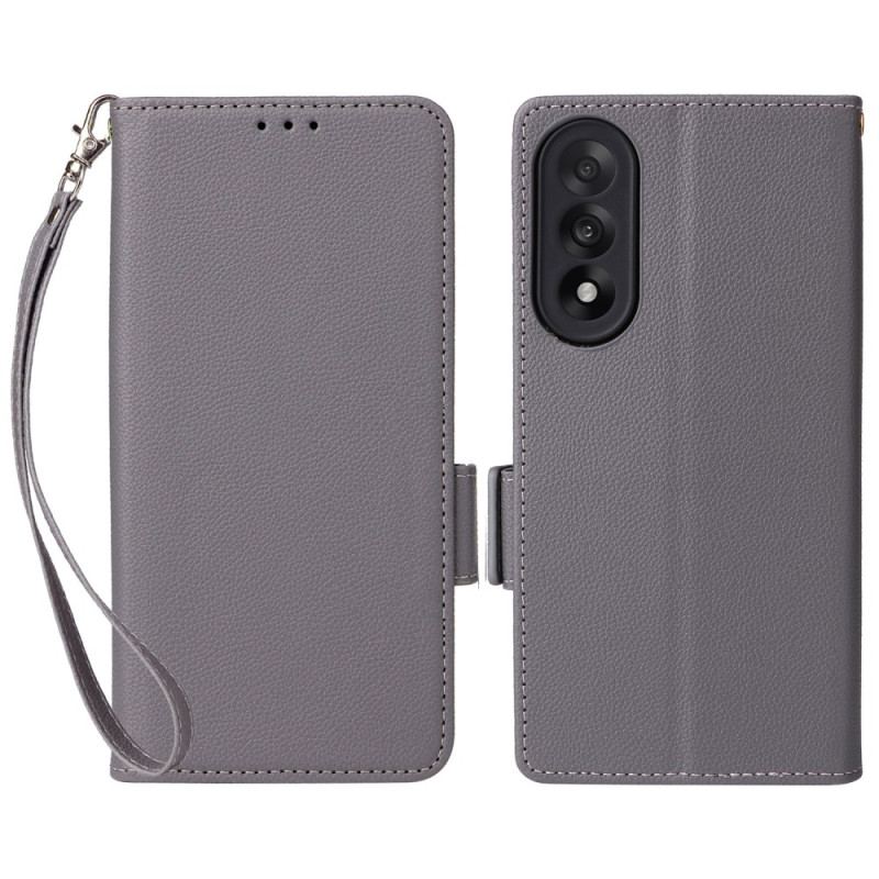 Läderfodral Oneplus Nord 5 Telefonfodral Texturerad Med Rem