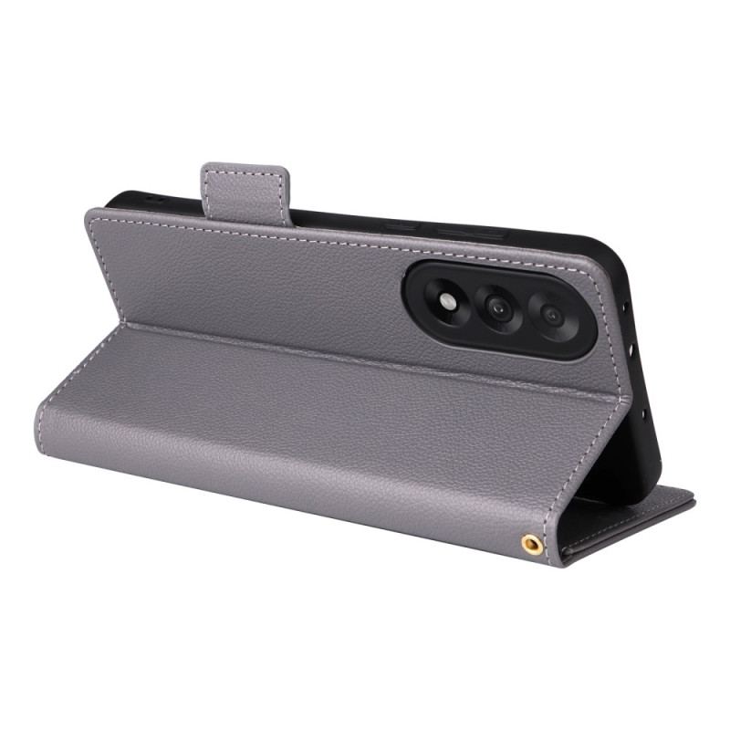 Läderfodral Oneplus Nord 5 Telefonfodral Texturerad Med Rem