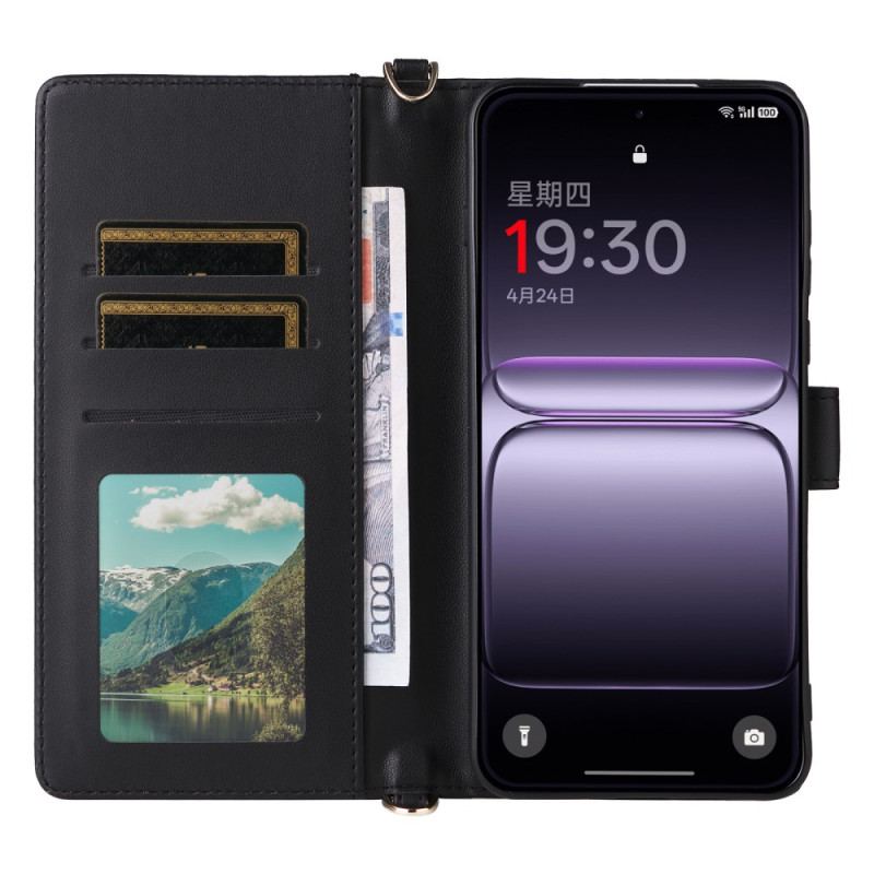 Läderfodral Oneplus Nord 5 Telefonfodral Vadderad Med Axelrem