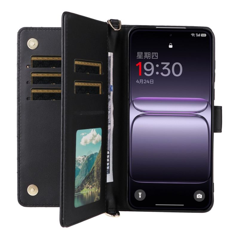 Läderfodral Oneplus Nord 5 Telefonfodral Vadderad Med Axelrem