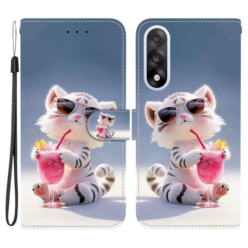 Läderskal Fodral Oneplus Nord 5 Tecknad Tiger